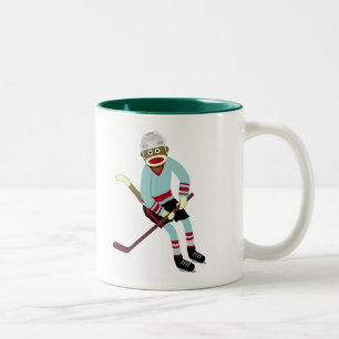 Sock monkeyhockeyspelare Två-Tonad mugg