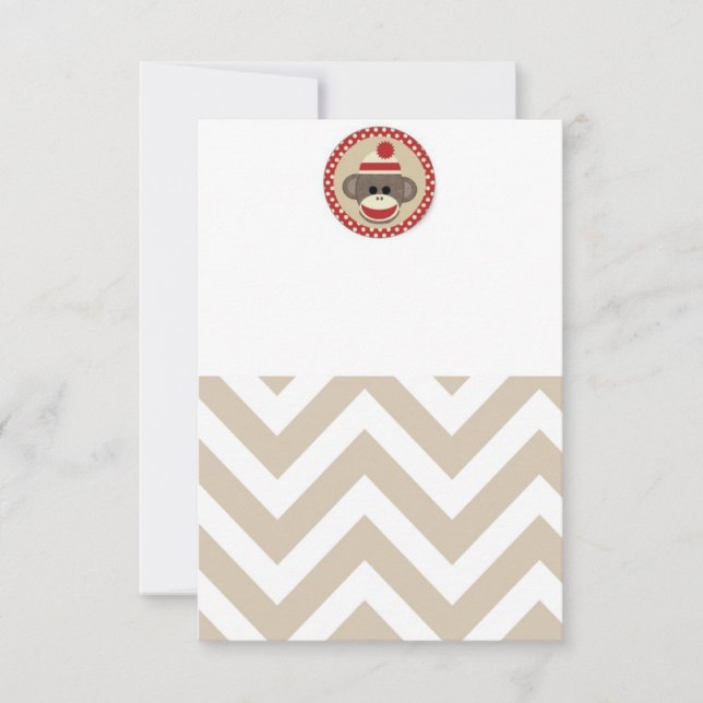 Sock monkeyinbjudan inbjudningar (Framsida)