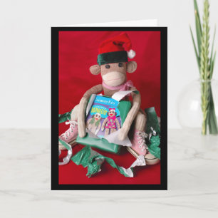Sock monkeyjul helgkort