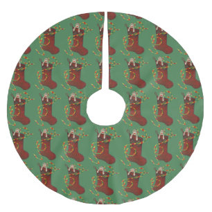 Sock monkeyjulgrankjol julgransmatta borstad polyester