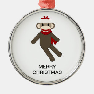 Sock monkeyjulprydnad julgransprydnad metall