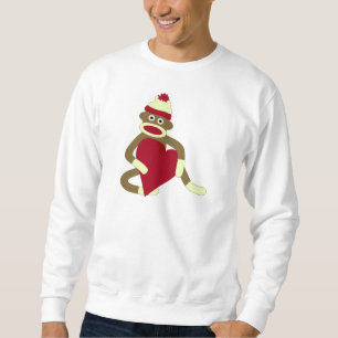 Sock monkeykärlekhjärta lång ärmad tröja