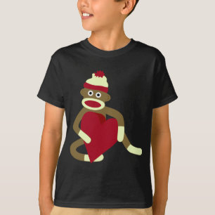 Sock monkeykärlekhjärta tee