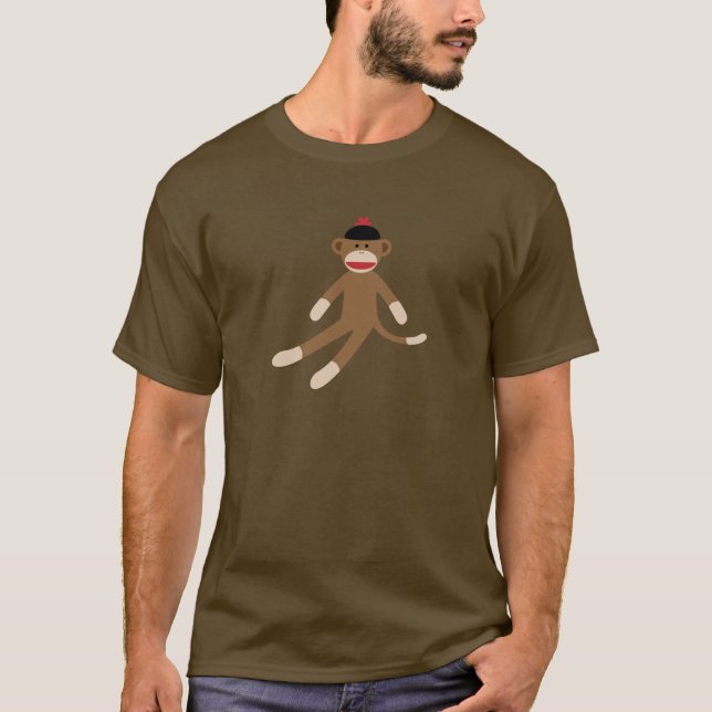 sock monkeymanar t-skjorta t-shirt (Framsida)