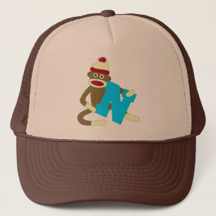 Sock monkeyMonogrampojke N Truckerkeps