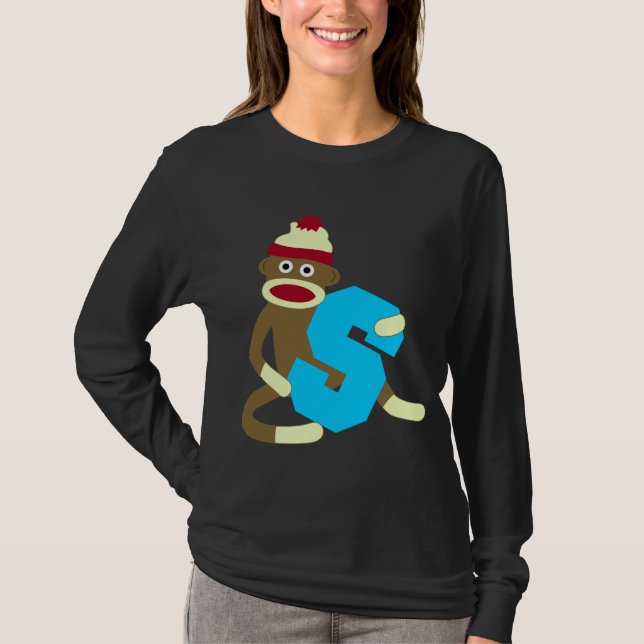 Sock monkeyMonogrampojke S T-shirt (Framsida)