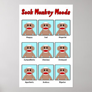 Sock monkeyMoodsaffisch Poster