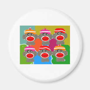 Sock monkeypopkonst--Konstgåvor Magnet