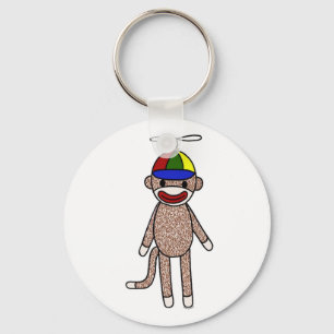 Sock monkeypropellerhatt nyckelring