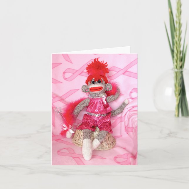 Sock Monkeys för bot Pink Denise-kort Kort (Framsida)