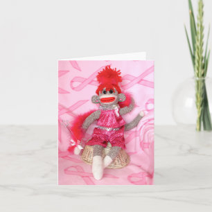 Sock Monkeys för bot Pink Denise-kort Kort