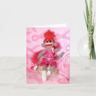 Sock Monkeys för bot Pink Denise-kort Kort