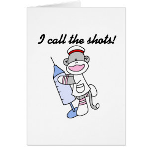 Sock monkeysjuksköterska mig appell Shotsgåvorna Hälsningskort