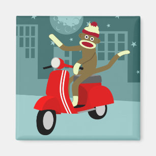 Sock monkeysparkcykel magnet
