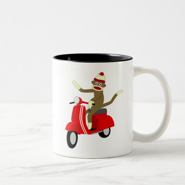 Sock monkeysparkcykel Två-Tonad mugg (Höger)