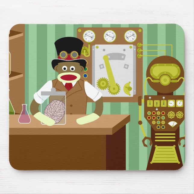 Sock monkeySteampunk forskare Musmatta (Framsidan)