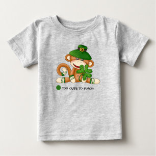 Sock monkeySts Patrick T-tröja för baby för dag Tee Shirt