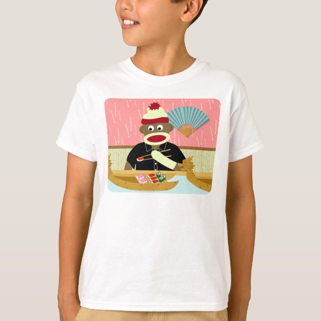 Sock monkeySushi T Shirt (Framsida)
