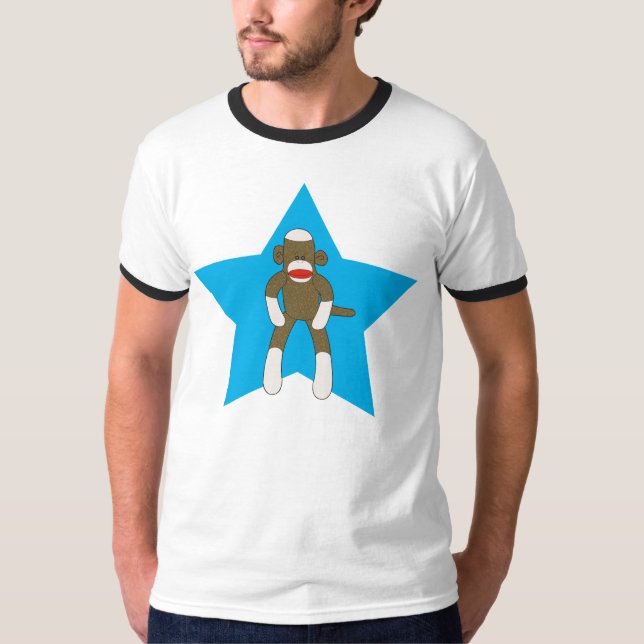 Sock monkeytoppenstjärna t shirt (Framsida)