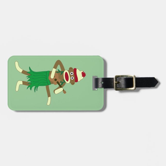 Sock monkeyUkulele Bagagebricka (Horisontell Framsida)