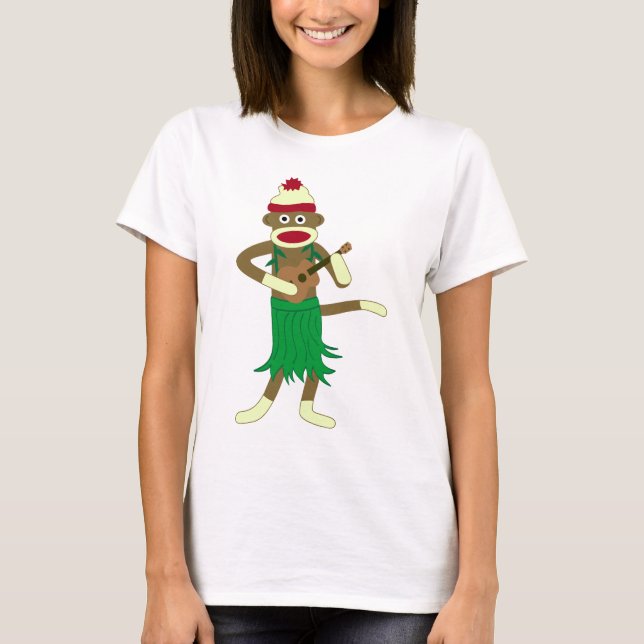 Sock monkeyUkulele T Shirt (Framsida)
