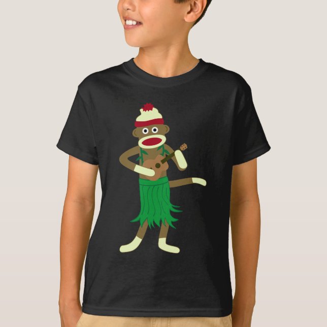 Sock monkeyUkulele T Shirt (Framsida)