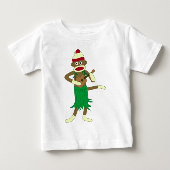 Sock monkeyUkulele Tee Shirt (Framsida)