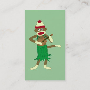 Sock monkeyUkulele Visitkort