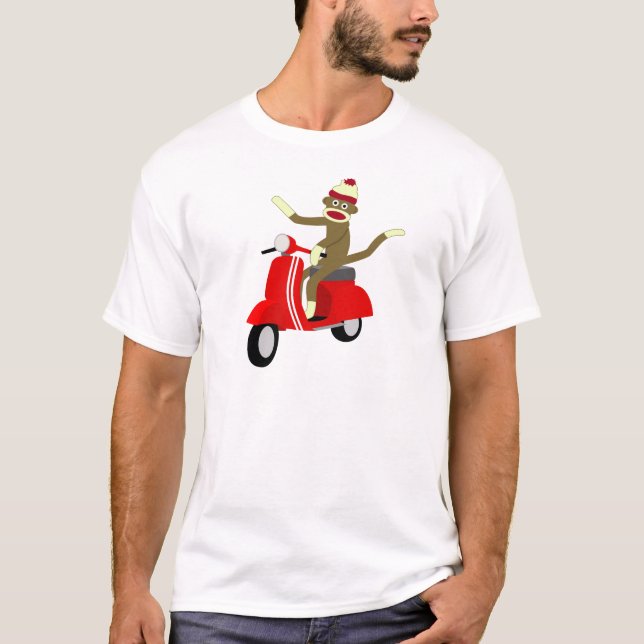 Sock monkeyVespasparkcykel T-shirt (Framsida)