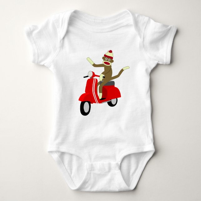 Sock monkeyVespasparkcykel T Shirt (Framsida)