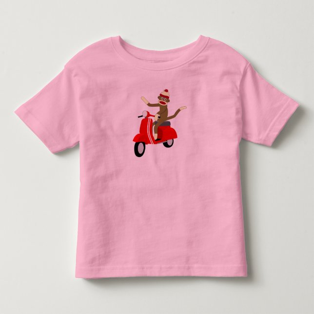 Sock monkeyVespasparkcykel T-shirt (Framsida)