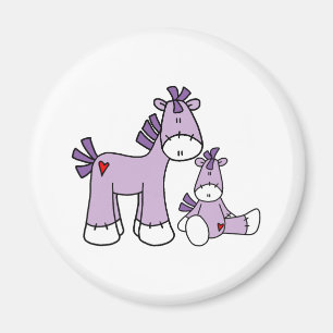 Sock Ponies Rosa Magnet