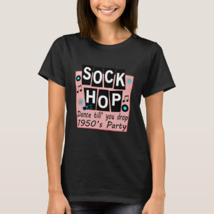 Sock Skutt 1950-talet Dance Party Retro 50-tal Par T Shirt