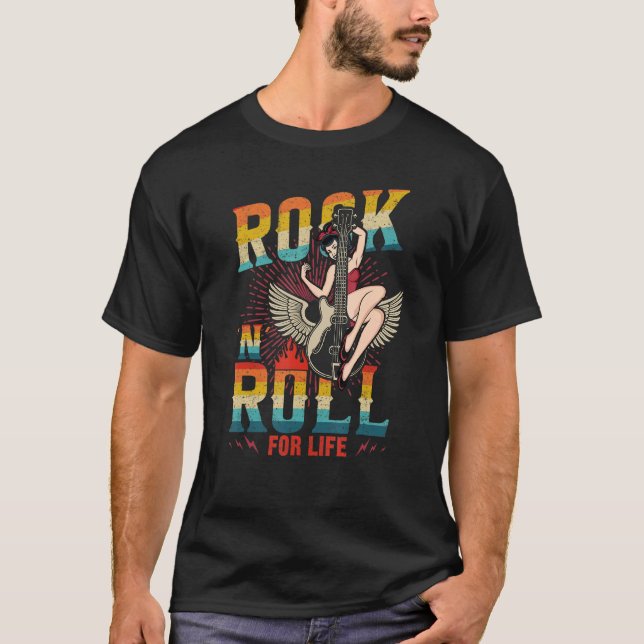 Sock Skutt Costume Sten 'n' Roll for Life Greaser  T Shirt (Framsida)