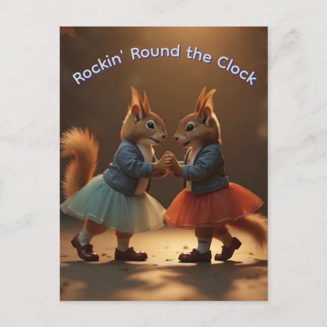 Sock Skutt Squirrels Vykort (Framsida)