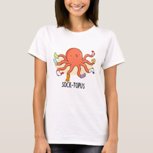 Sock-topus Funny Octopus med sockepun T Shirt
