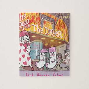 Sockar skräckfilm Dryer Funny Pussel