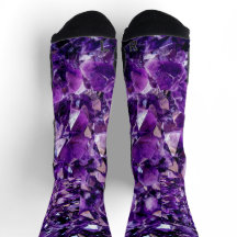 Sockar som Sten Lila Amethyst Crystal Geode Gems