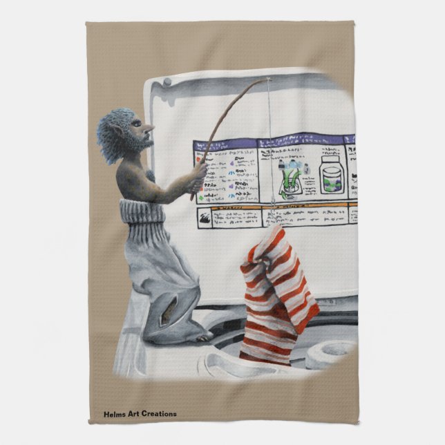 Sockbrott, tjuv Fantasy Kitchen Towel Kökshandduk (Vertikal)