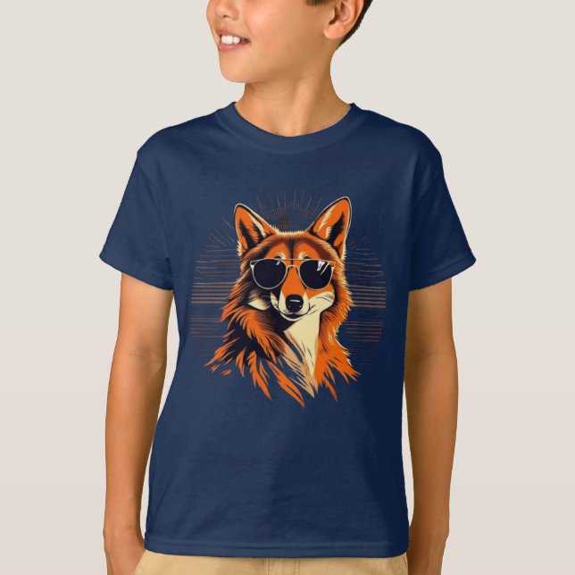 Sockel med solglasögon i julklappstuppen t shirt (Framsida)