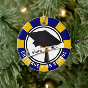 Sockeldiplomaklass 2026 Foto Studenten Julgransprydnad Keramik