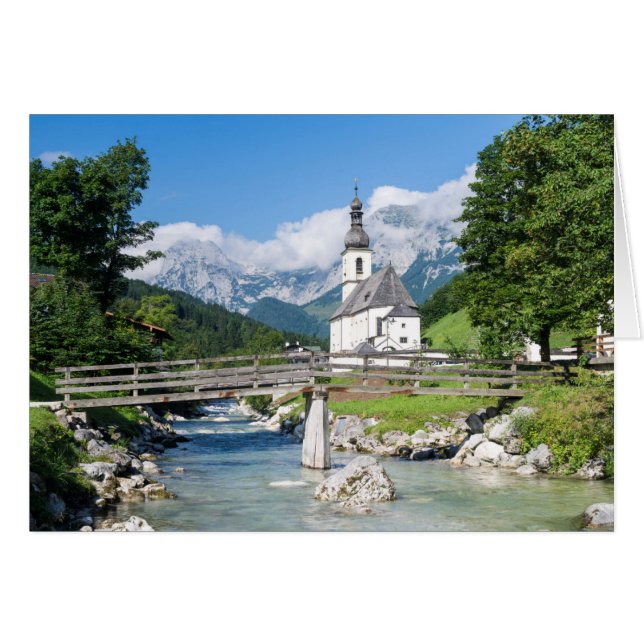 Sockenkyrkan i Ramsau Hälsningskort (Framsidan Horizontal)