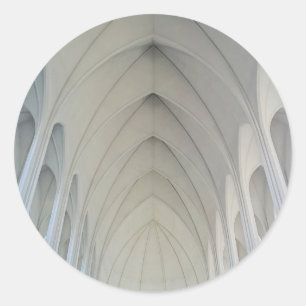 Sockenkyrkan och landmärkena i Reykjavik Runt Klistermärke