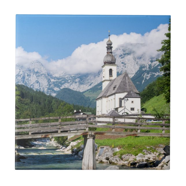 Sockenkyrkan Ramsau i Bayern, Tyskland Kakelplatta (Framsidan)