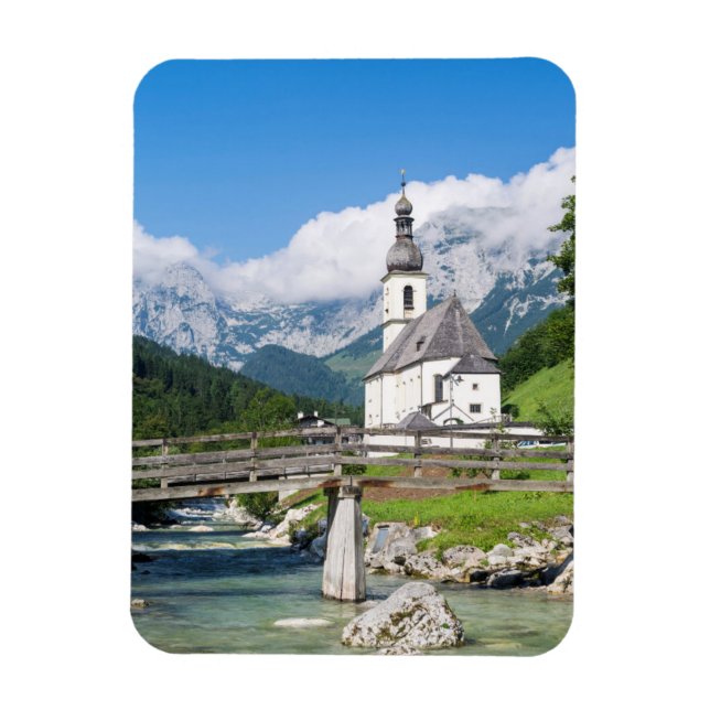 Sockenkyrkan Ramsau i Bayern, Tyskland Magnet (Vertikal)