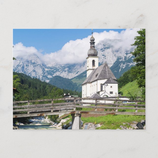 Sockenkyrkan Ramsau i Bayern, Tyskland Vykort (Framsida)