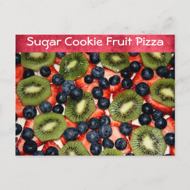 Socker Cookie Fruit Pizza Recipe Vykort (Framsida)