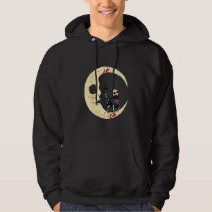 Socker Dödskalle Katt Måne Dia De Los Muertos Mexi Hoodie