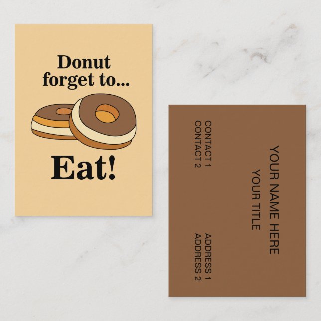 Socker Donut Munkbageri Visitkort (Fram/baksida)