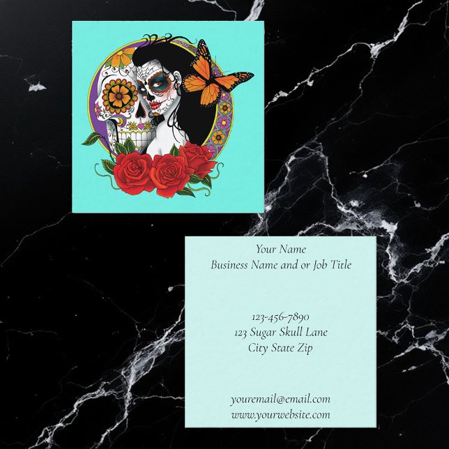 Socker Döskallar Art nouveau Fyrkantigt Visitkort (Skapare uppladdad)